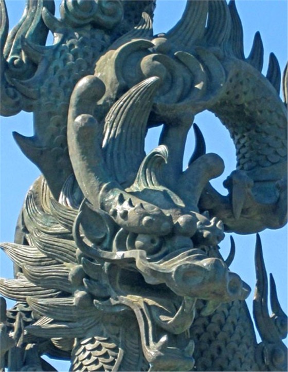 城市景觀雕塑大作 龍雕塑與銅麒麟的完美結合