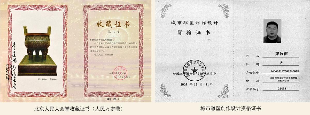 梁汝南大師部分榮譽證書展示