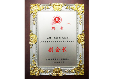 嶺南青銅榮譽(yù)：番禺區(qū)沙灣鎮(zhèn)商會(huì)第六屆理事會(huì)副會(huì)長