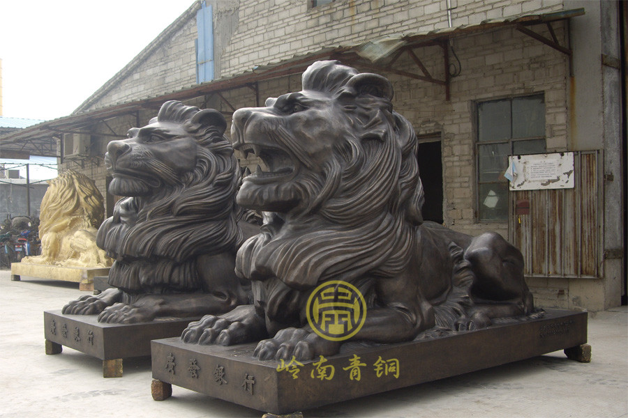 廣東發展銀行門口銅獅工程
