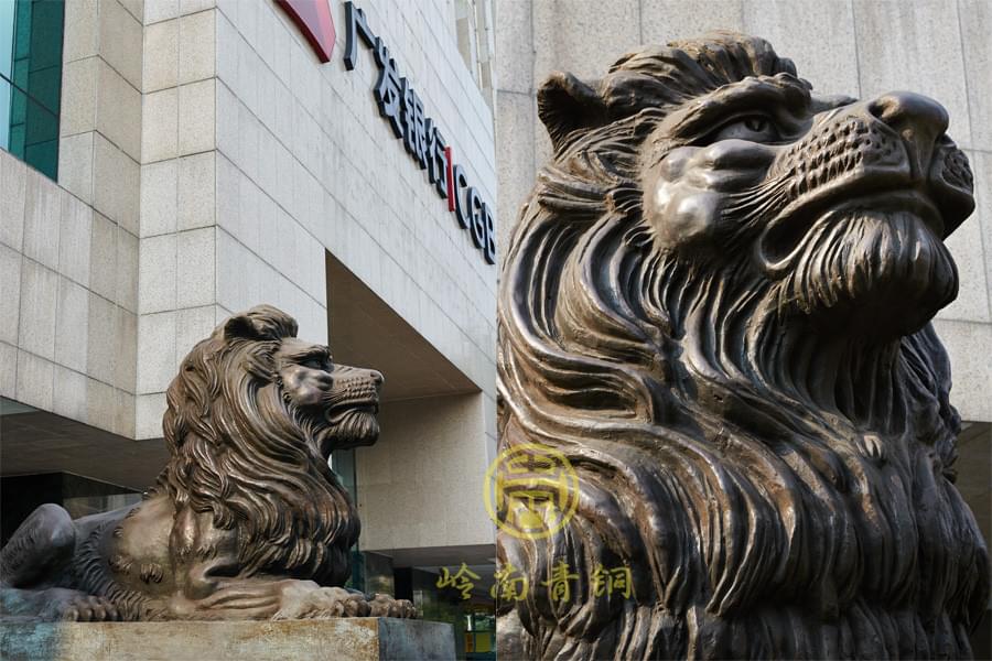 廣東發展銀行門口銅獅工程