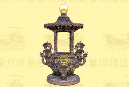（精品）單層蓋頂圓香爐B，口徑0.98米，高2.5米