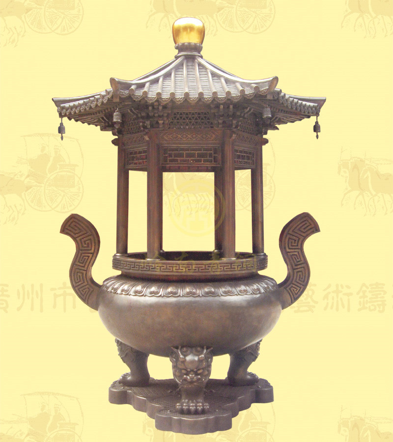 （精品）單層蓋頂圓香爐A，口徑1.08米，高2.8米