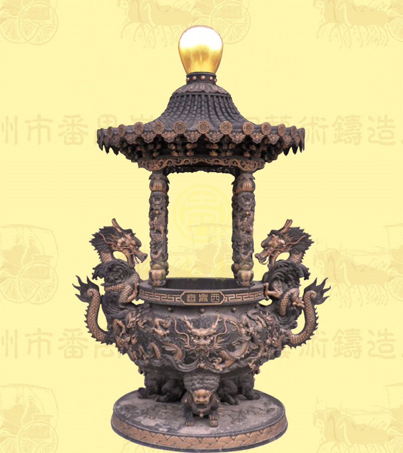 （精品）單層蓋頂圓香爐B，口徑0.98米，高2.5米